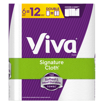 Viva Signature Cloth Paper Towels, 6 Double Rolls, 86 Sheets per Roll