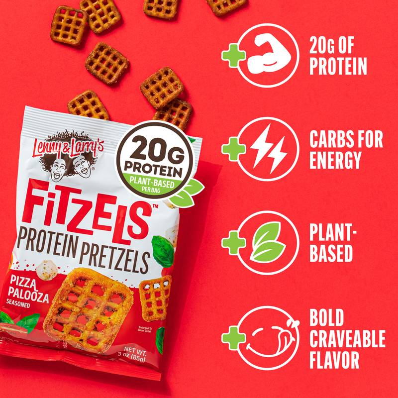 Lenny & Larry’s Pizza Palooza Fitzels Protein Pretzels, 3oz