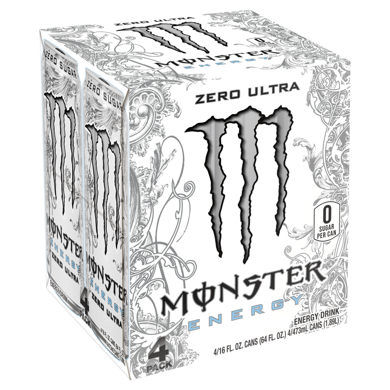 Monster Energy Zero Ultra 4pk 16oz Can