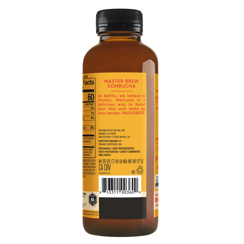 Kevita Pineapple Peach Kombucha 15.2oz Btl - KeVita – BevMo!