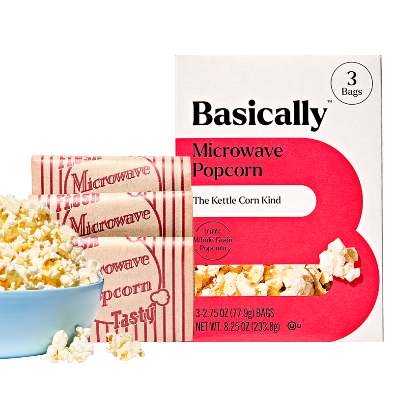 Basically 3ct Microwave Kettle Popcorn - Basically – BevMo!