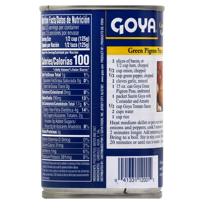Goya Green Pigeon Peas 15oz