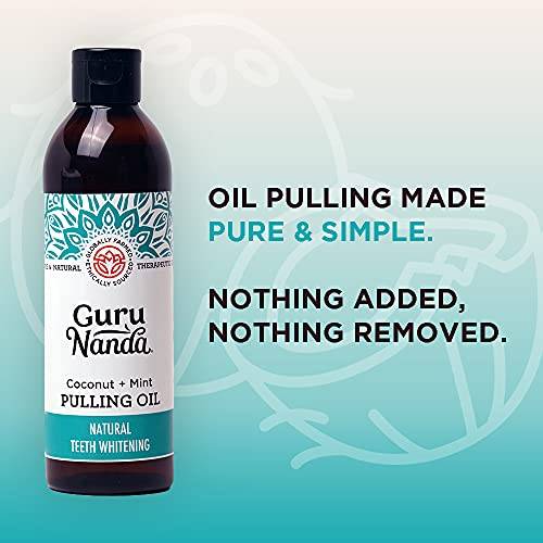 GuruNanda, Natural Whitening Pulling Oil, Coconut + Mint, 8 Fl Oz