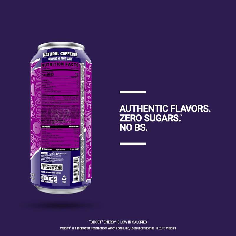 GHOST ENERGY Welch's Grape 16oz Can