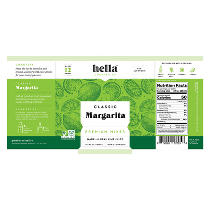 Hella Cocktail Co. Classic Margarita Mix 750ml Btl