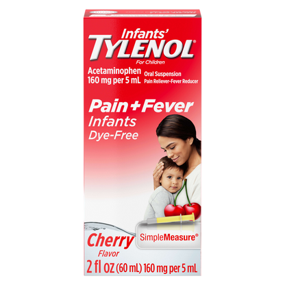 Infants' Tylenol Pain & Fever Reducer Liquid Acetaminophen Dye-Free Cherry 2 oz