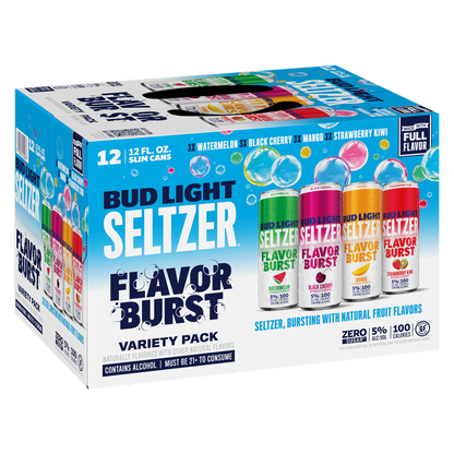 Bud Light Hard Seltzer Flavor Burst Variety Pack 12pk 12oz Slim Cans 5 % ABV