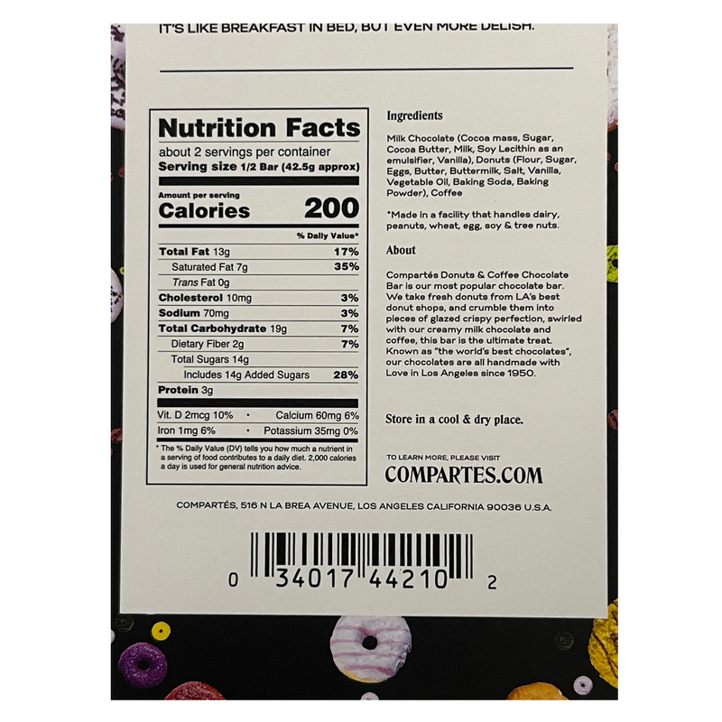 Compartés Donuts & Coffee Milk Chocolate Bar 3oz