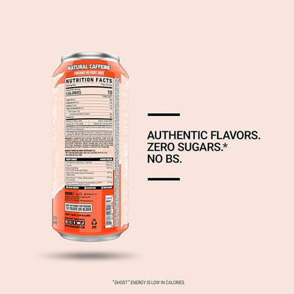 GHOST Energy Zero Sugar Peaches 16oz Can