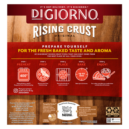 DiGiorno Frozen Original Rising Crust Four Cheese Pizza, 28.2oz