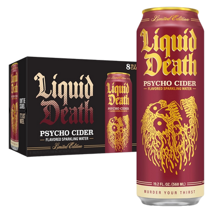 Liquid Death Psycho Cider Sparkling Water with Agave 8pk 19.2oz