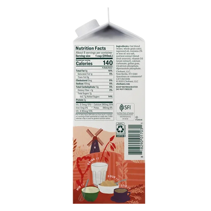 Chobani Oat Milk Plain Extra Creamy 52oz Ctn