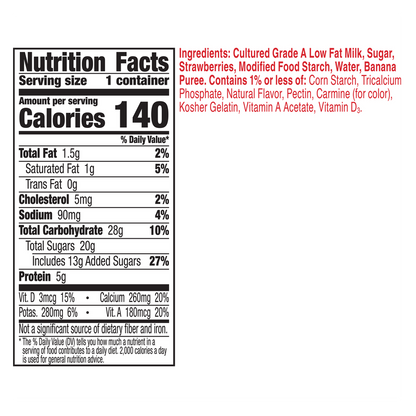 Yoplait Original Strawberry Banana Yogurt - 6oz