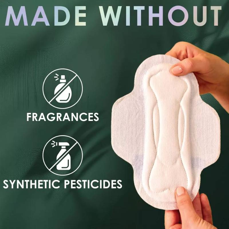 L. Ultra Thin Pads for Women, Organic Cotton Top Layer, Extra Long Overnight Absorbency, Menstrual Pads with Wings, 36 CT