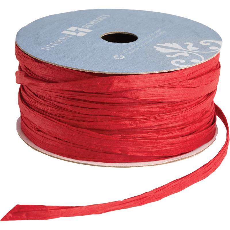 Paper Ribons Raffia Paper Ribbon, Red - Jillson Roberts โ BevMo!