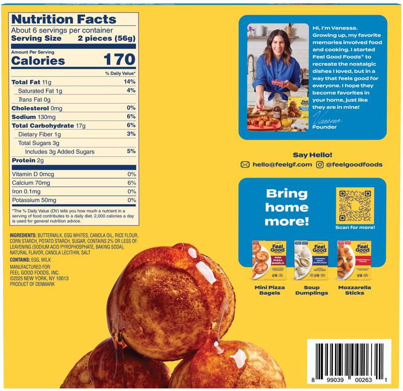 Feel Good Foods Gluten Free Buttermilk Pancake Balls, 12.7oz