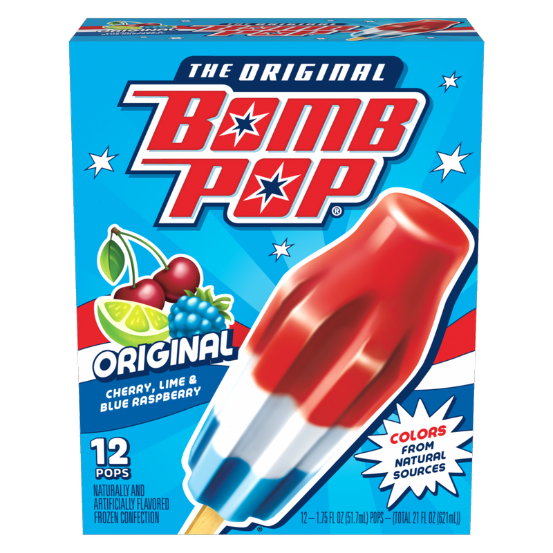 Bomb Pop Original Ice Pop, 12 Pack
