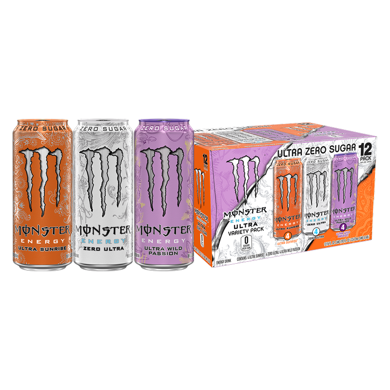 Monster Energy Ultra Zero Variety Pack 12pk 16oz Can