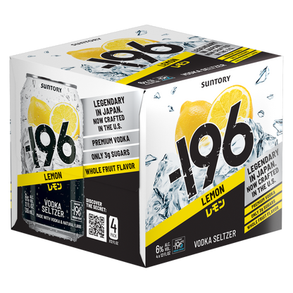 Suntory -196 Lemon RTD 4pk 355ml Can 6% ABV - -196 – BevMo!