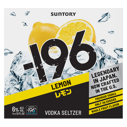 Suntory -196 Lemon RTD 4pk 355ml Can 6% ABV - -196 – BevMo!