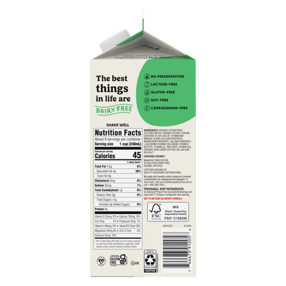 So Delicious Organic Unsweetened Coconut Milk 64oz