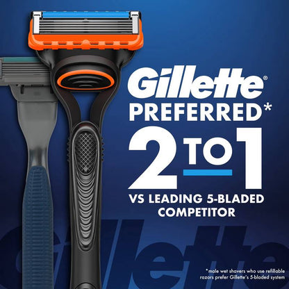 Gillette Fusion5 Shaving Razor for Men, 1 Razor Handle, 2 Razor Blade Refills, with Larger Lubrication Strip and Precision Trimmer for Men