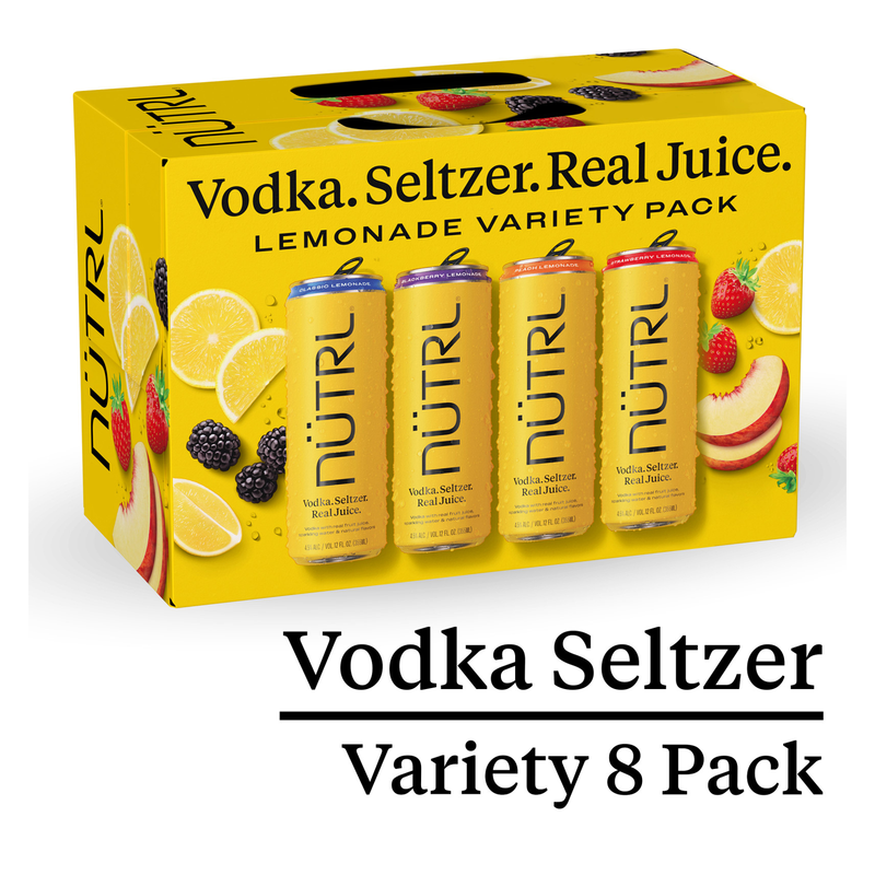 NUTRL Vodka Hard Seltzer Lemonade Variety Pack 8pk 12oz Slim Cans 4.5% ABV