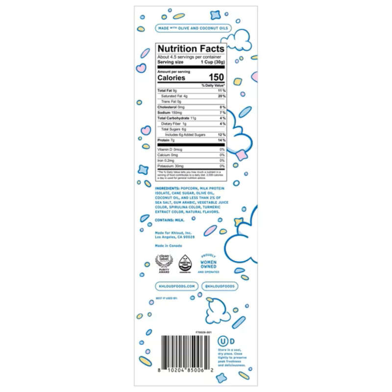 Khloud Birthday Cake Protein Popcorn 5oz