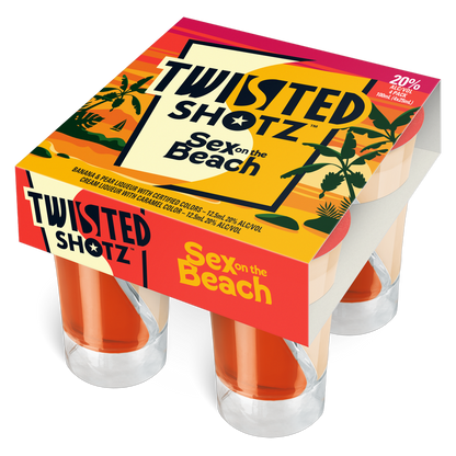 Twisted Shotz Sex On The Beach 4pk 25ml Shotz