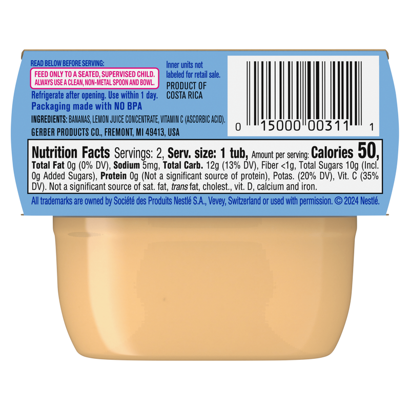 Gerber 1st Foods Baby Food Banana 2oz 2ct