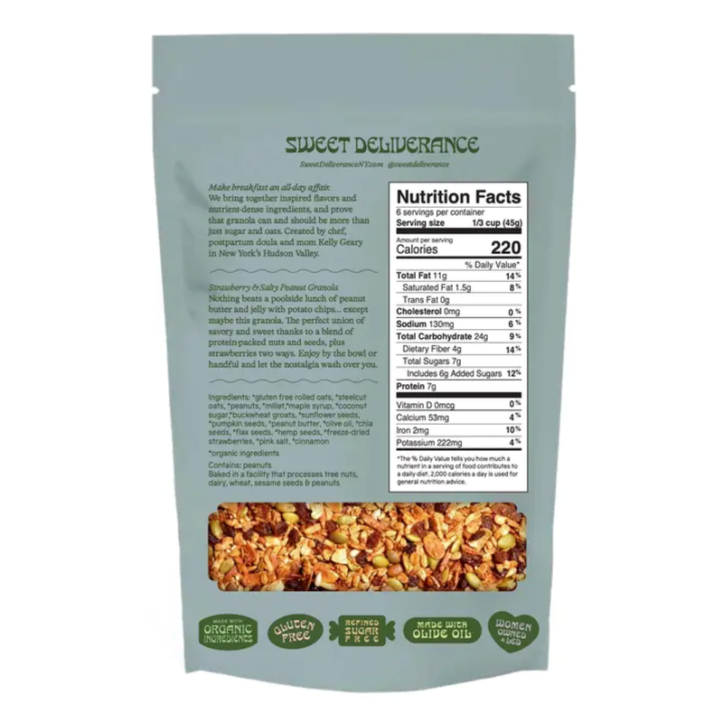 Sweet Deliverance Strawberry & Salty Peanut Granola, 8 oz