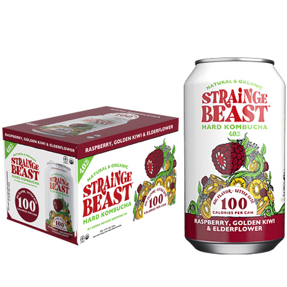 Strainge Beast Raspberry Golden Kiwi Elderflower Kombucha 6pk 12oz