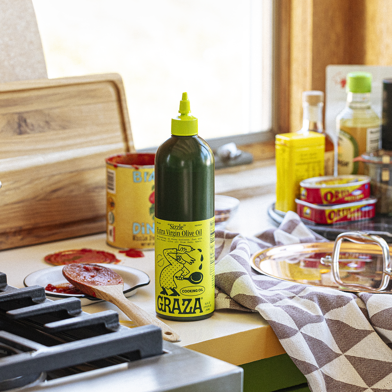 Graza Sizzle Extra Virgin Olive Oil 750ml - Graza – BevMo! Graza Sizzle Extra Virgin Olive Oil 750ml - Graza – BevMo!