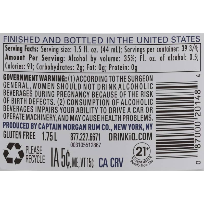 Captain Morgan Silver Spiced Rum 1.75L (70 proof) - Captain Morgan