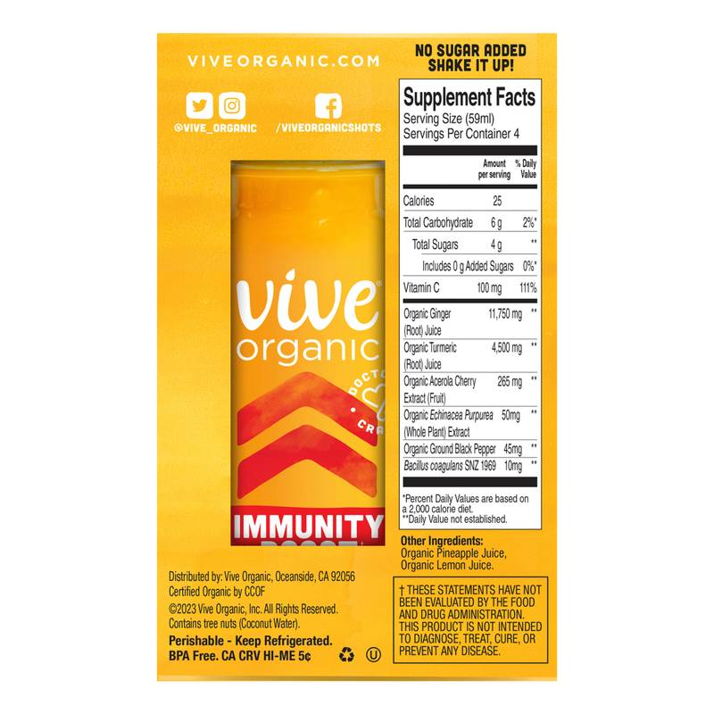 Vive Organic Immunity Boost Original 4pk 2oz Btl - Vive Organic