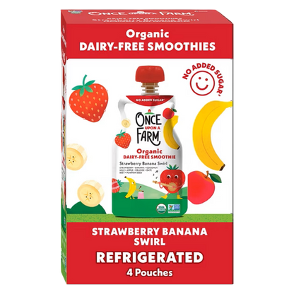 Once Upon a Farm Strawberry Banana Smoothie Pouch 4pk