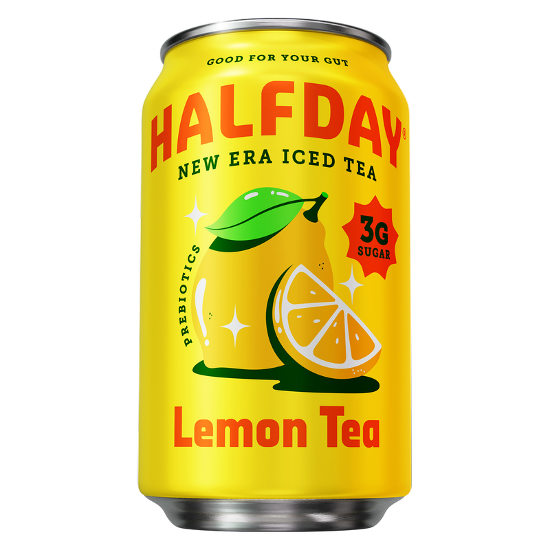 Halfday Lemon Prebiotic Iced Tea 12oz Can