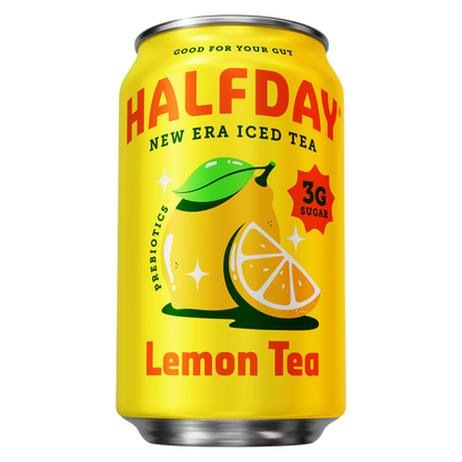 Halfday Lemon Prebiotic Iced Tea 12oz Can