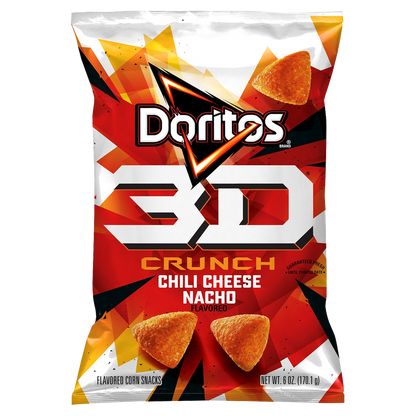 Doritos 3D Crunch Chili Cheese Nacho Corn Snacks 6oz