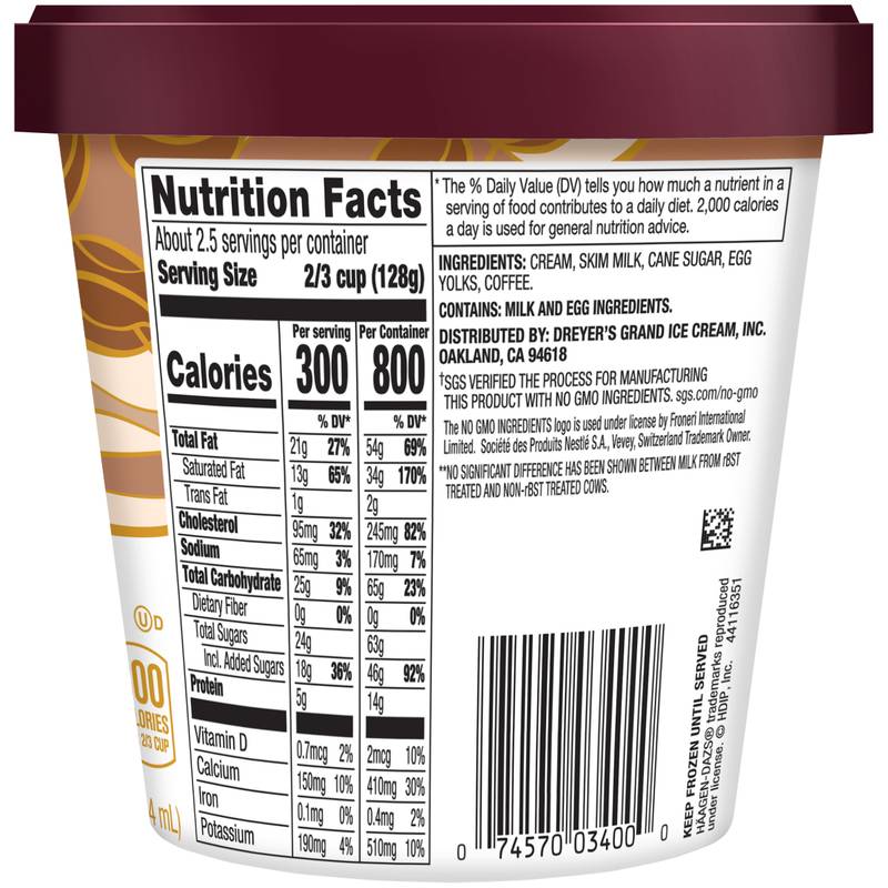 Haagen-Dazs Coffee Ice Cream, 14oz.