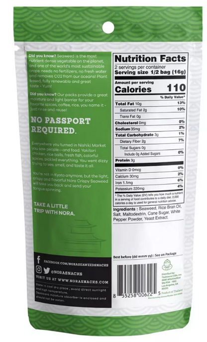 Nora Seaweed Crispy Original , 1 oz