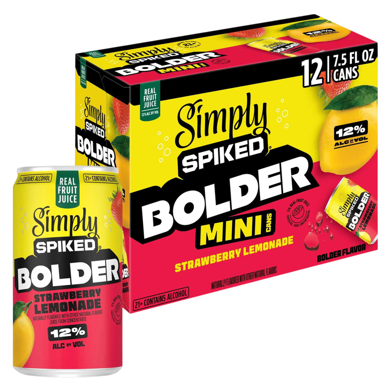 Simply Spiked Bolder Strawberry Lemonade 12pk 7.5oz Cans
