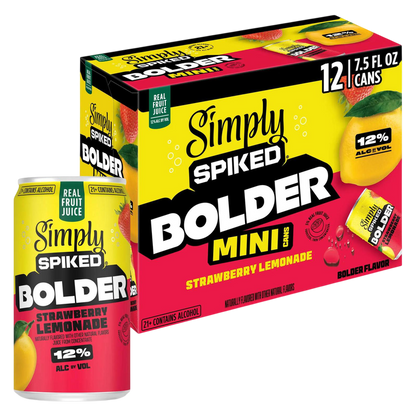 Simply Spiked Bolder Strawberry Lemonade 12pk 7.5oz Cans
