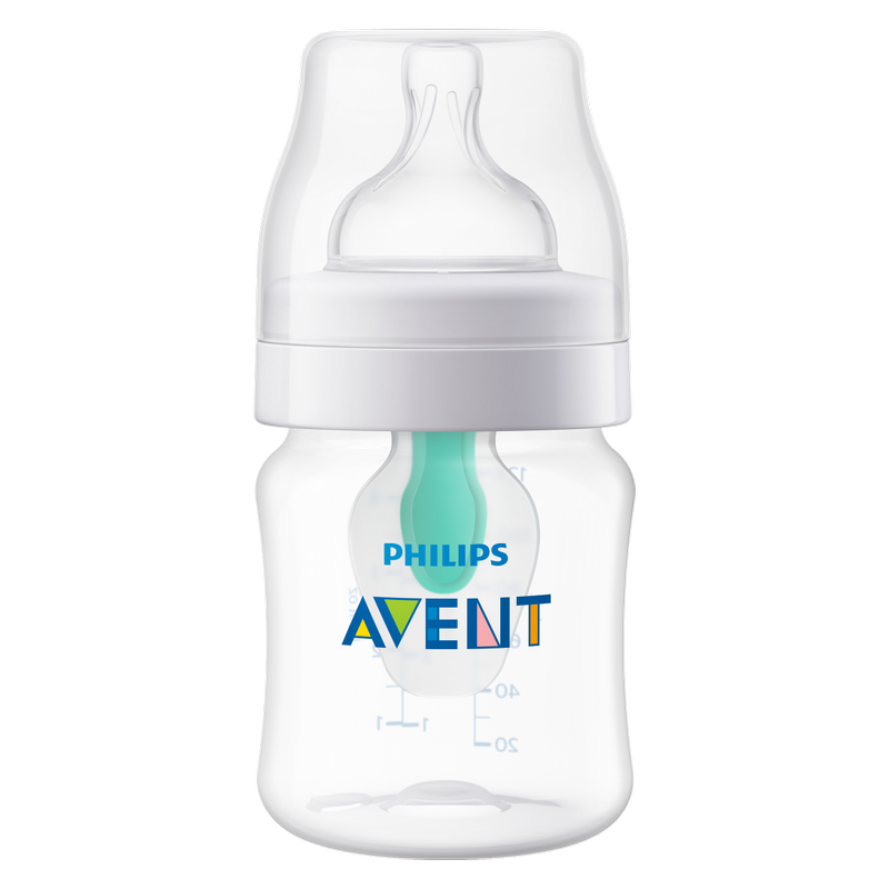 Philips Avent Anti-Colic Baby Bottle with AirFree Vent-Clear-4oz. (0M+)