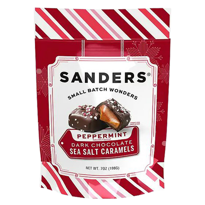 Sanders Peppermint Dark Chocolate Sea Salt Caramels 7oz
