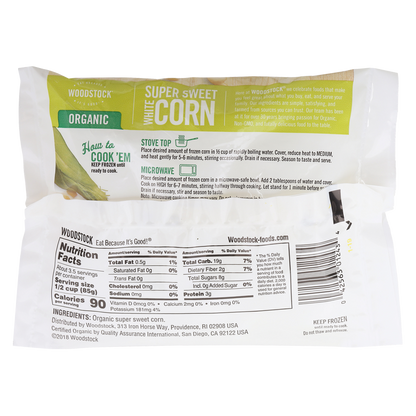 Woodstock Frozen Organic Supersweet White Corn 10oz