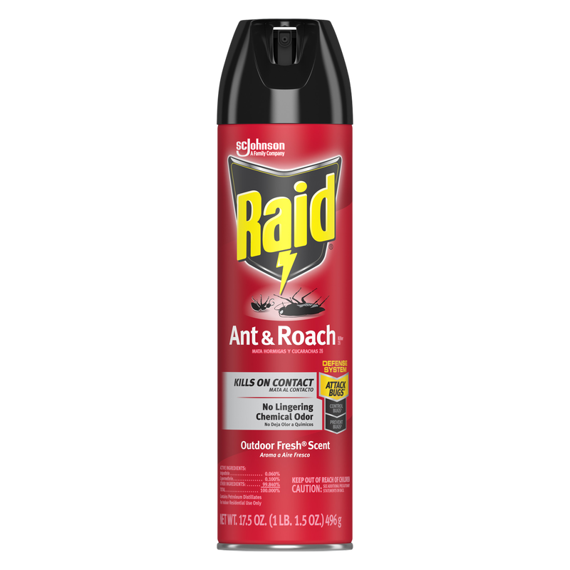 Raid Ant & Roach Outdoor Fresh Twin Pack, 17.5oz