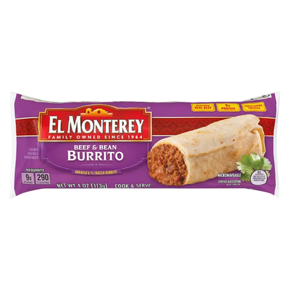 El Monterey Beef & Bean Frozen Burrito 4oz