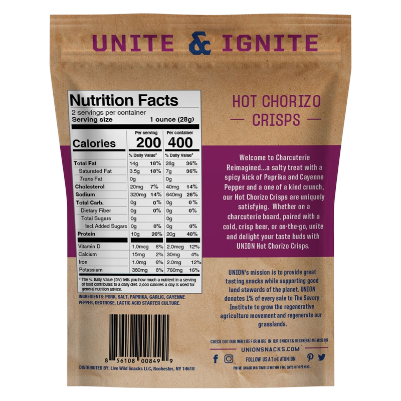 UNION Hot Chorizo Crisps 2oz