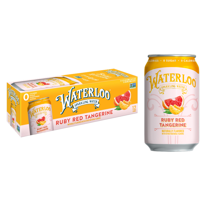 Waterloo 12pk Ruby Red Tangerine Sparkling Water 12oz Can